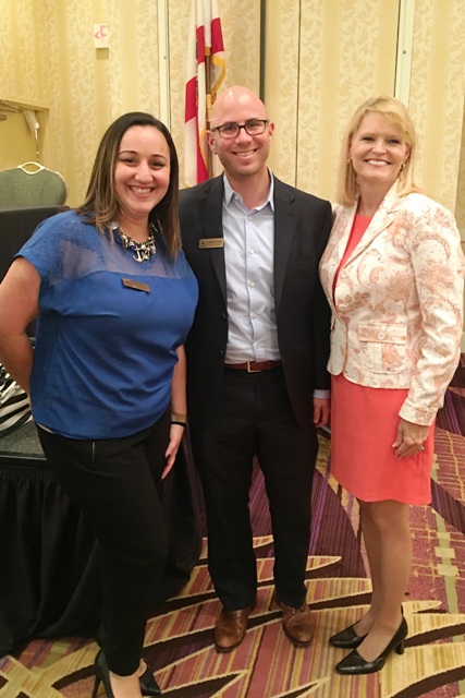 L-R: Karp Law Firm Assistant Case Manager Zamara Rosete; Attorney Jonathan Karp; Tamela Alldredge of Palm Beach Care Management at the awards breakfast
